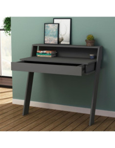 Scrivania da parete Cowork antracite con cassetto 94 cm. - Kallea 2