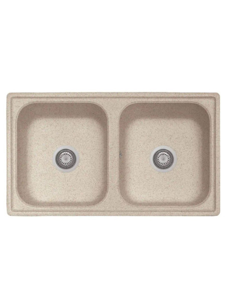 Samet Lavello 86x50 2 vasche Granitovero862vavp avena - Kallea