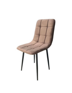 Sedia imbottita Dani visone vellutino a quadri - Kallea 2