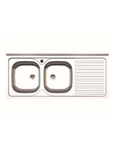 Lavello appoggio 50 series 120x50 cm 2 vasche SA127 destro - Kallea