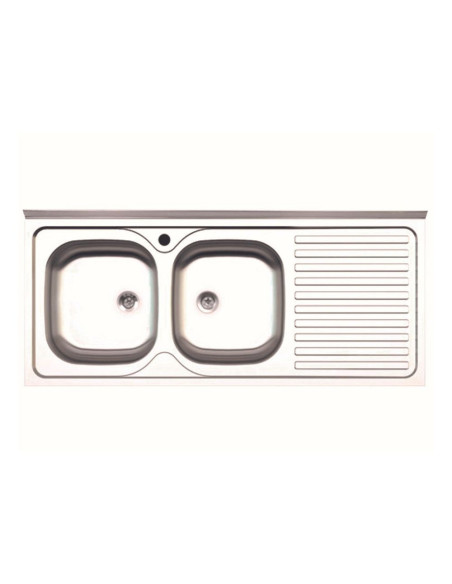 Lavello appoggio 50 series 120x50 cm 2 vasche SA127 destro - Kallea