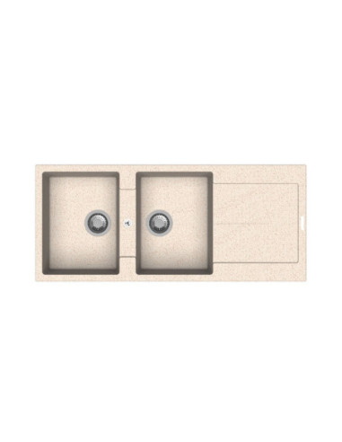 Enigma D200 lavello 2 vasche e gocciolatoio avena - Kallea