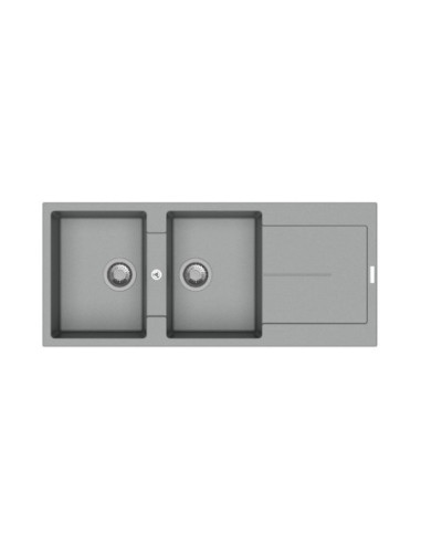 Enigma D200 lavello 2 vasche e gocciolatoio croma - Kallea