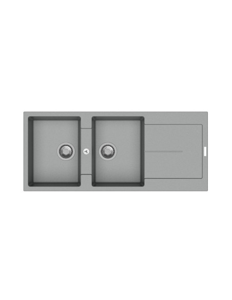 Enigma D200 lavello 2 vasche e gocciolatoio croma - Kallea