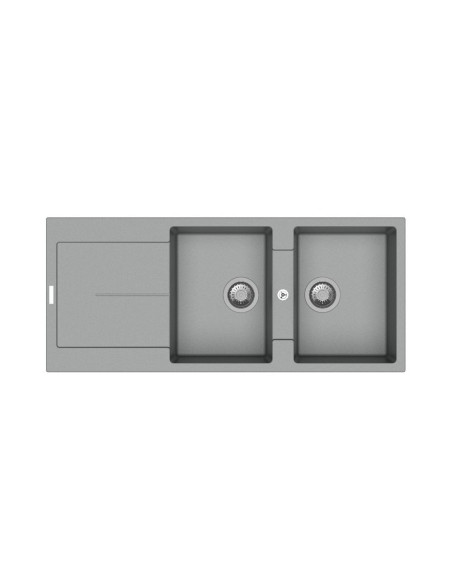 Enigma D200 lavello 2 vasche e gocciolatoio croma - Kallea