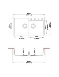 Tip Toe N200 Lavello 2 vasche nero - Kallea 2