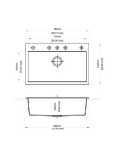 Waltz 78x51 lavello una vasca croma - Kallea 2