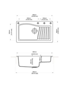 New Ascend 86x50 lavello monovasca avena - Kallea 2