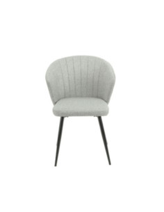 Sedia Krid tessuto grigio chiaro e piedi metallo nero - Kallea 2