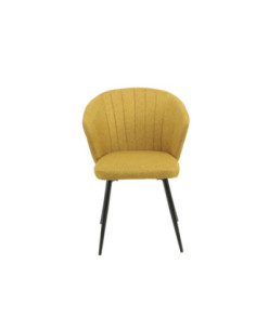 Sedia Krid tessuto giallo e piedi metallo nero - Kallea 2