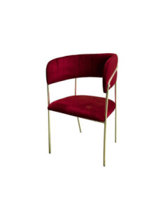 Sedia Key tessuto rosso scuro e struttura oro - Kallea 2