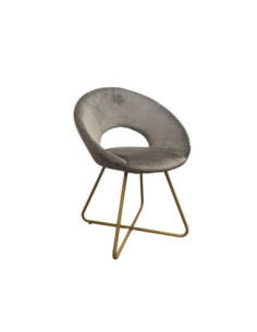 Poltroncina Etere in velluto grigio con gambe in metallo dorato - Kallea 2