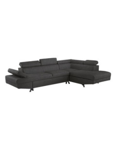 Divano angolare destro Julie con letto estraibile in tessuto Barrel 92 grigio scuro - Kallea 2