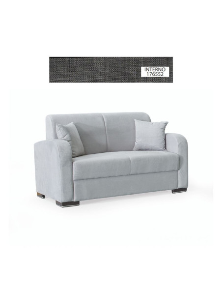 Divano Orion 2 posti tessuto grigio - Kallea