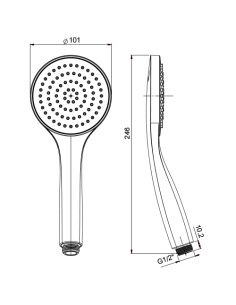 Doccetta Jacuzzi serie Nettuno anticalcare in ABS 1 getto art. 1291029ACBY bianco opaco - Kallea 2