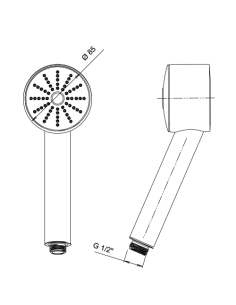 Doccetta Jacuzzi serie Sunrise anticalcare tonda in ABS 1 getto art. 1291147AC00 cromato - Kallea 2