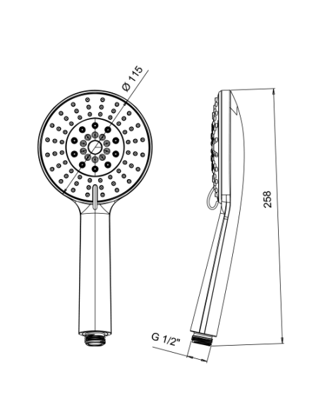 Doccetta Jacuzzi serie Light anticalcare in ABS 5 getti art. 1291143AC00 cromato - Kallea