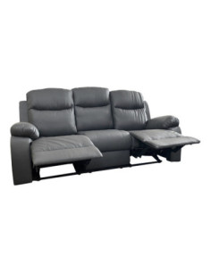 Divano Chicago 3 posti reclinabile in ecopelle Cayenne 20 grafite - Kallea 2