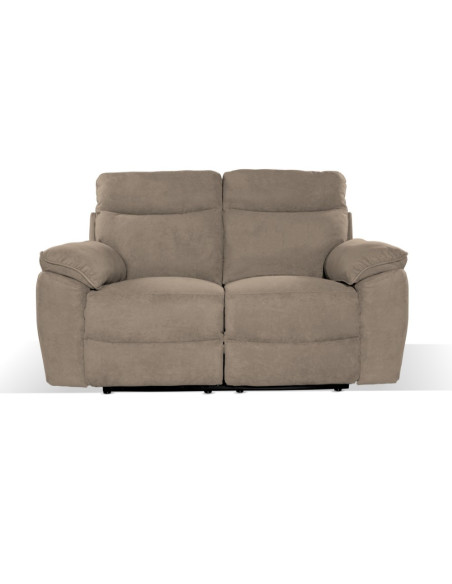 Divano recliner Boston 2 posti elettrico in tessuto giulia 9703 cappuccino - Kallea