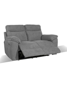 Divano recliner Boston 2 posti manuale in tessuto barrel 90 grigio - Kallea 2