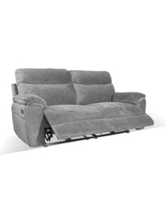Divano recliner Boston 3 posti manuale in tessuto barrel 90 grigio - Kallea 2