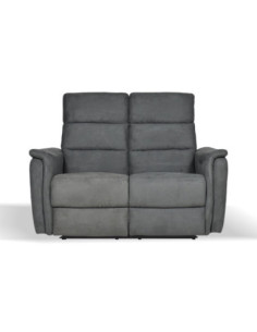 Divano Faber 2 posti con 2 recliner elettrici in tessuto dark grey - Kallea 2