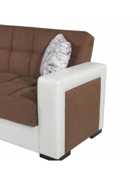 Divano con penisola Marmaris contenitore reversibile 212x145x80 H - Kallea