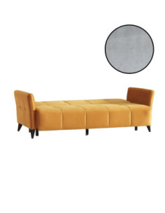 Divano Levy 2 posti in tessuto grigio con contenitore e letto - Kallea 2