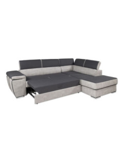 Divano angolare Gisella con pouff contenitore destro 285x238 grigio - Kallea 2