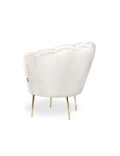 Poltrona Orel in velluto crema Babyface 02 piedini oro - Kallea 2