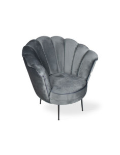 Poltrona Orel in velluto grigio Babyface 21 piedini neri - Kallea 2