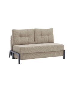 Divano letto Gibson 2 posti in velluto a coste tortora - Kallea 2