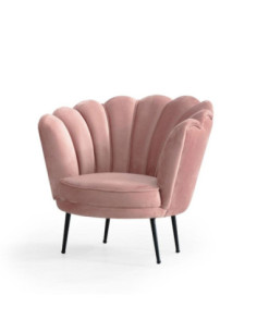 Poltrona Orel in velluto rosa Sinfonia 6 con piedini neri - Kallea 2