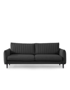 Divano Abra in velluto Velour 13 3 posti funzione letto con piedini neri - Kallea 2