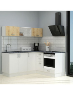 Cucina angolare Cassino bianca 180x160 reversibile - Kallea 2