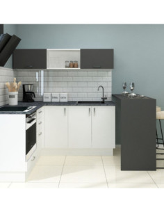 Cucina angolare Matera 180x160 con penisola reversibile bianca e nera - Kallea 2