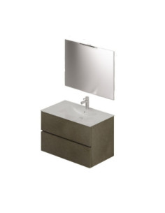 Mobile bagno con lavabo e specchio da 80 argilla - Kallea