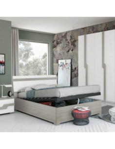 Camera da letto Loriana grigio e bianco frassino - Kallea 2