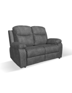 Divano Chicago 2 posti fisso in nabuk Mozart 91 antracite - Kallea 2