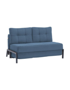 Divano letto Gibson 2 posti in velluto a coste blu capri - Kallea 2