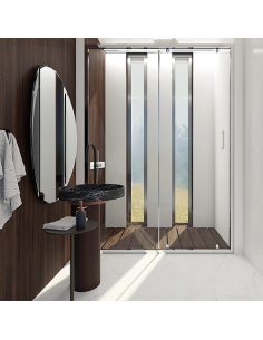 Porta doccia scorrevole Piralla serie Indigo 1904 L 140 x H 195 cm con apertura laterale - Kallea 2