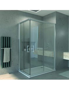 Box doccia angolare Piralla serie Indigo 1902 70x70 x H 195 cm con apertura scorrevole - Kallea 2