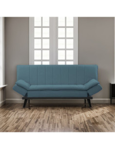 Divano letto Kyl in tessuto blue con piedi metallo neri - Kallea