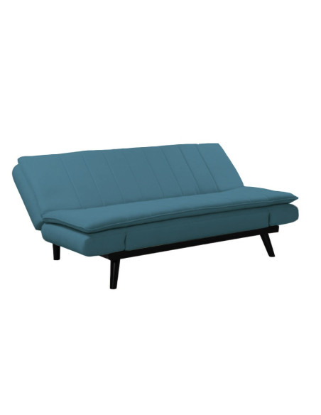 Divano letto Kyl in tessuto blue con piedi metallo neri - Kallea