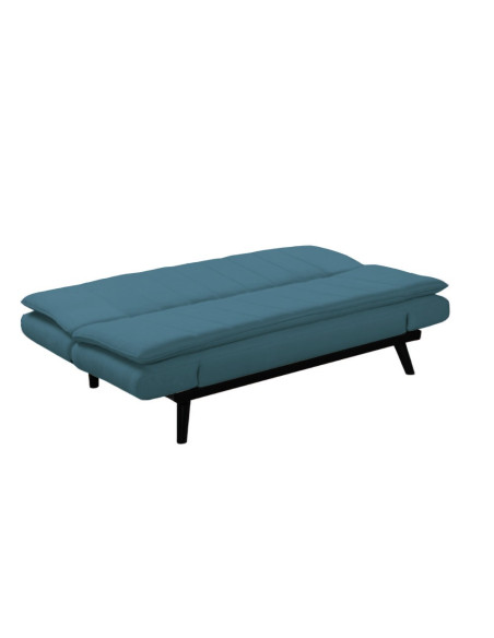 Divano letto Kyl in tessuto blue con piedi metallo neri - Kallea