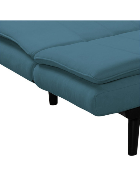 Divano letto Kyl in tessuto blue con piedi metallo neri - Kallea