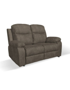 Divano Chicago 2 posti fisso in tessuto Ranger 07 tortora - Kallea 2