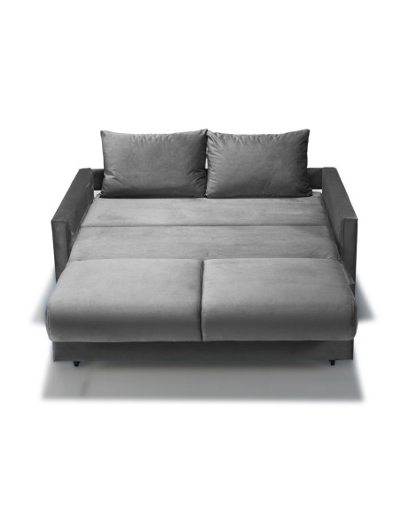 Divano letto Calion contenitore colore Twist 19 grigio con piedini neri - Kallea