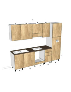 Cucina Rosmarino 270 x 217H con lavastoviglie bianco opaco destra - Kallea 2