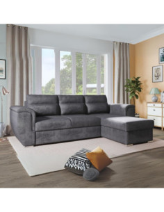 Divano Kendall II con penisola reversibile letto estraibile grigio cenere Enjoy23 - Kallea 2